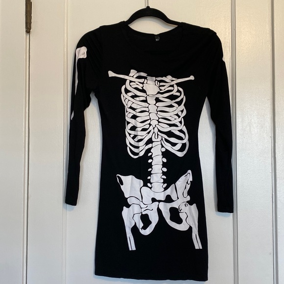 Halloween Costume Skeleton Black Dress - Picture 4 of 6
